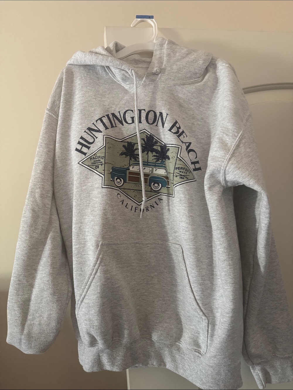 Huntington Beach California Gray Graphic Hoodie